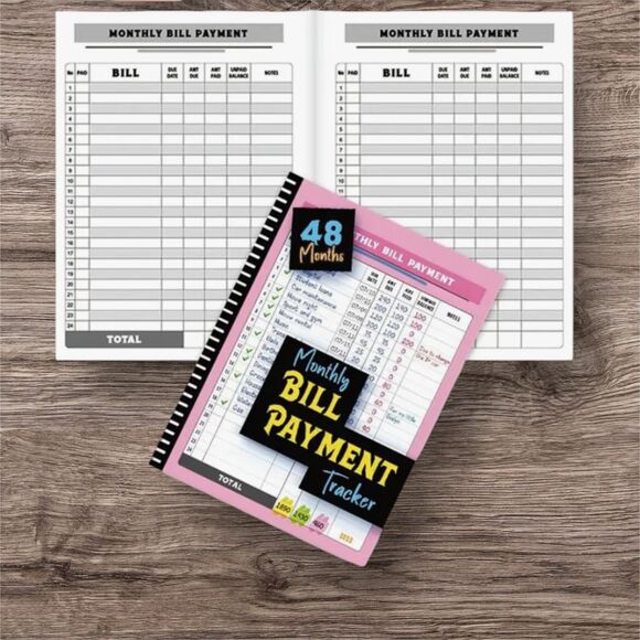 4-Year Bill Tracking Notebook | Monthly Budget Planner | Expense Log Book | - Picture 4 of 7